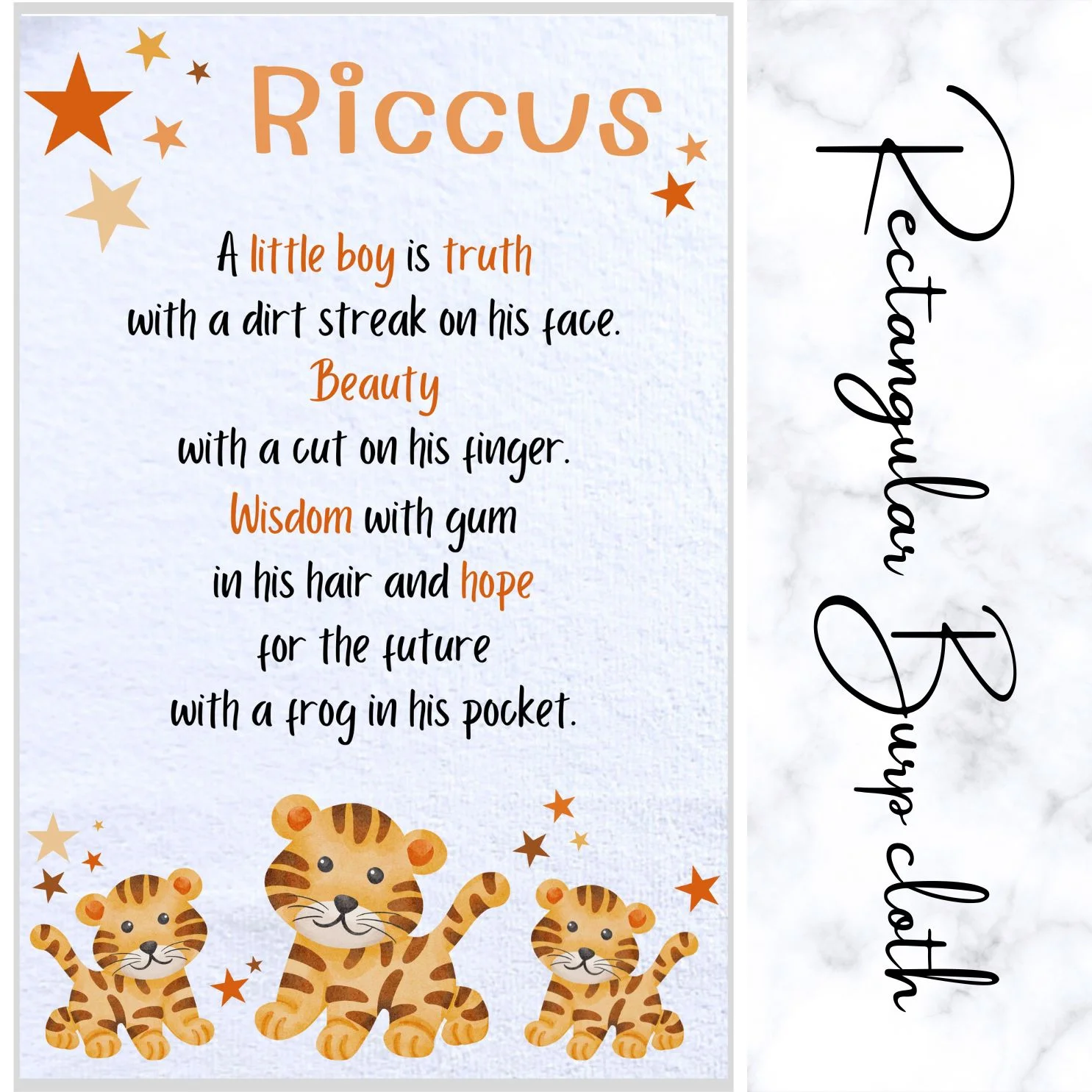 Alternative view of Burp Cloth Rectangular Tiger Theme