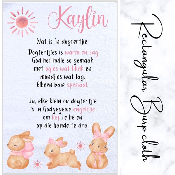 Burp Cloth Rectangular Cute Bear