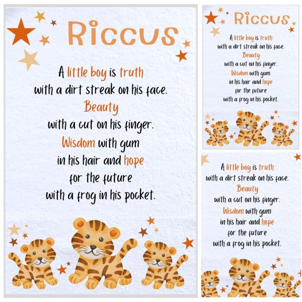 Burp Cloth Rectangular Tiger Theme-1
