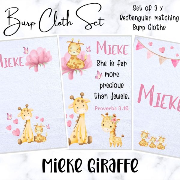 Mieke Giraffe Burp Cloth Set