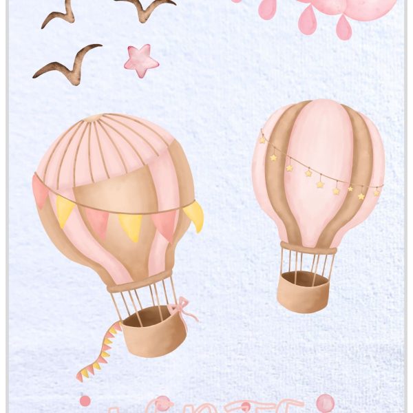 Alternative view of Pink Hot Air Balloons Burp Cloth Set