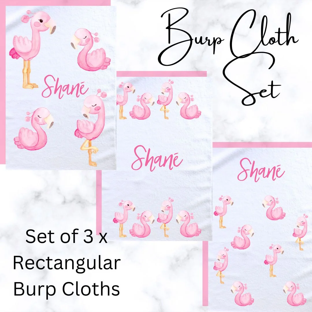 Flamingo Burp Cloth Set