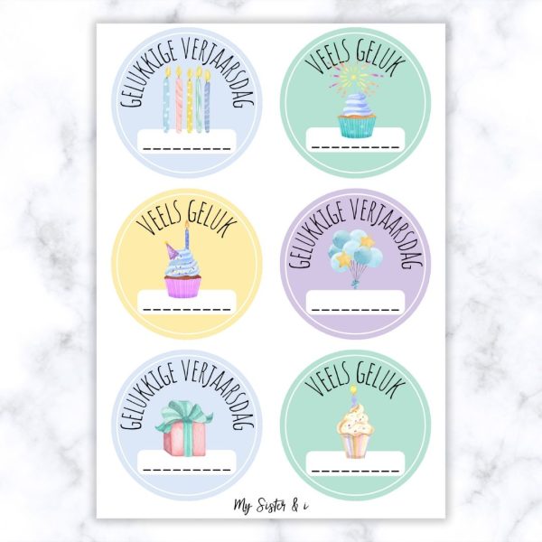 Happy Birthday Stickers - Afr