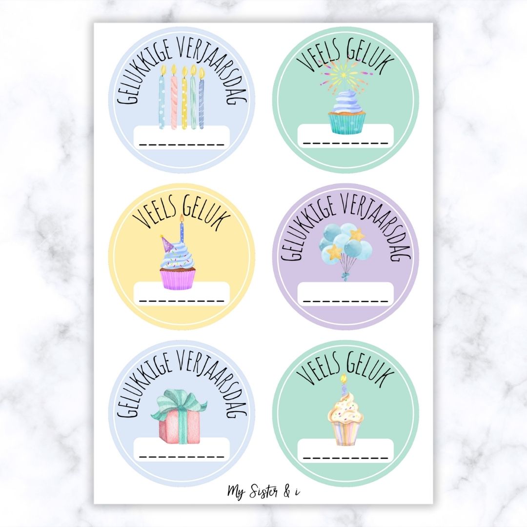 Happy Birthday Stickers - Afr