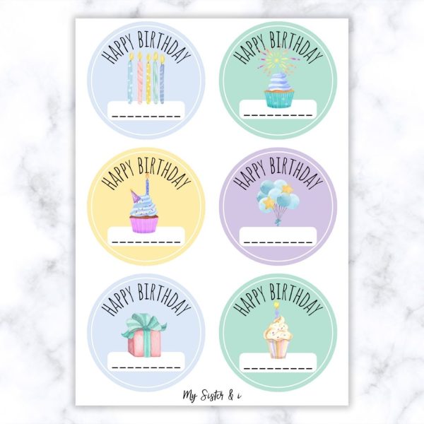 Happy Birthday Stickers - Eng