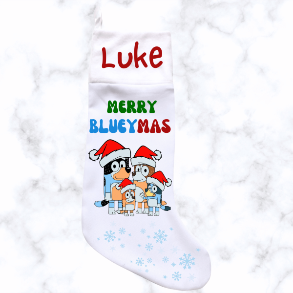 Bluey Christmas Stocking - White