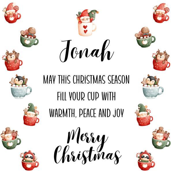 Fill Your Cup Christmas Sack Design - Eng