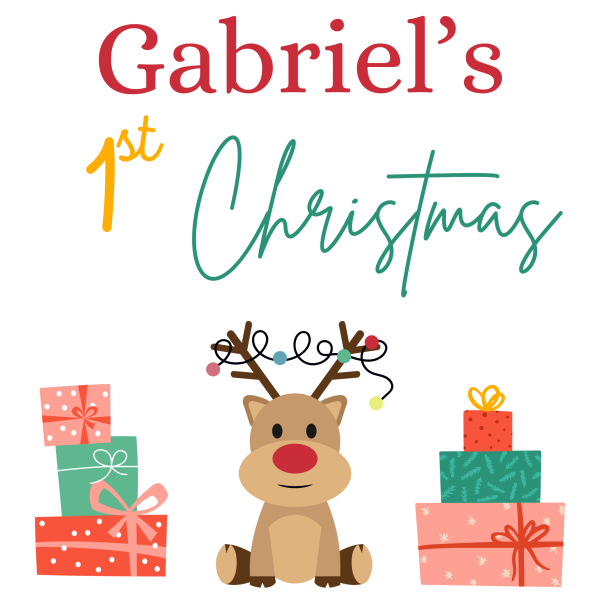 My 1st Christmas Reindeer Sack Design - Eng