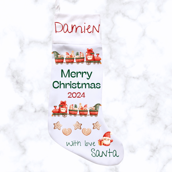 Santa's Train Christmas Stocking Eng
