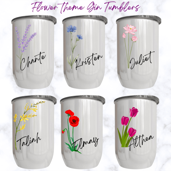 Gin Tumbler Wild Flower Name