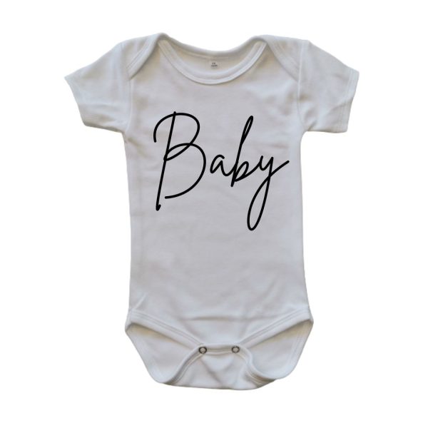 Short Sleeve onesie with Baby text