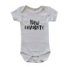 Short Sleeve White onesie with New Favorite text