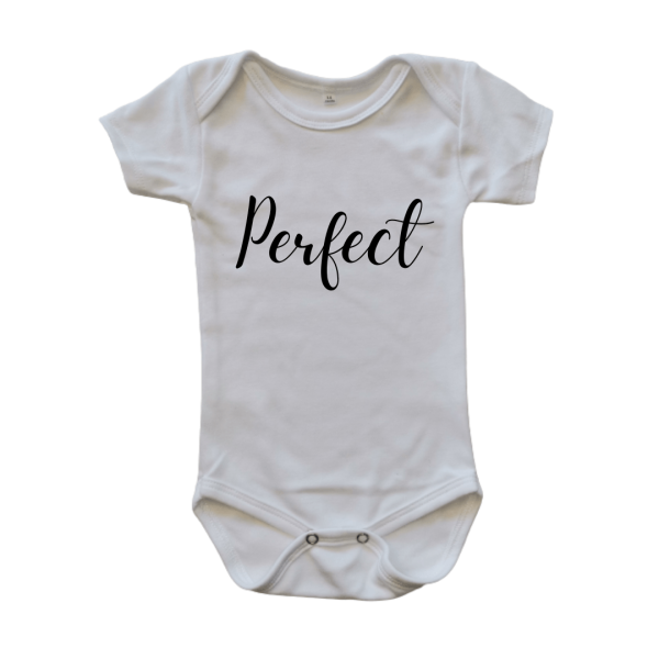 Baby Onesie โPerfectโ Print โ Custom Printed Cotton Onesie