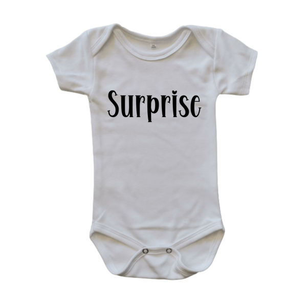 Baby Onesie ‘Surprise’ Print – Custom Printed Cotton Onesie