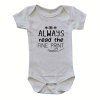 Always Read the Fine Print | Custom Printed Onesie