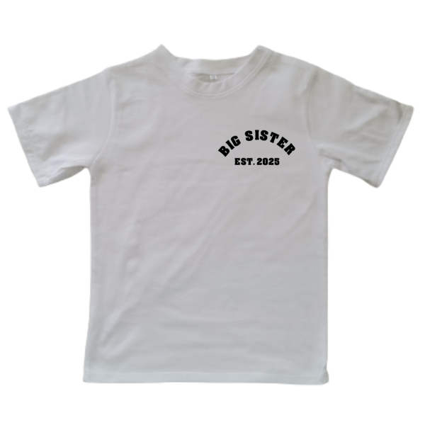 Big Sister Est. Logo | Custom Printed Kids T-shirt