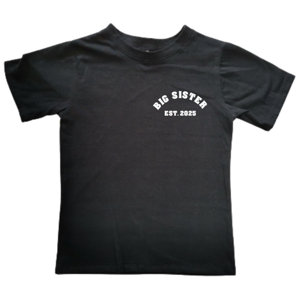 Big Sister Est. Logo | Custom Printed Kids T-shirt