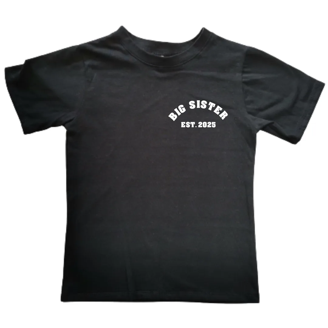 Big Sister Est. Logo | Custom Printed Kids T-shirt