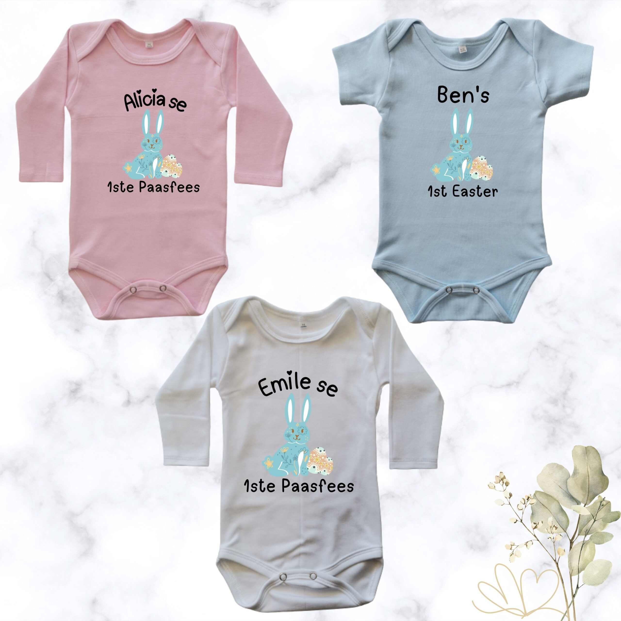 Blue Easter Bunny | Personalised Baby Onesie