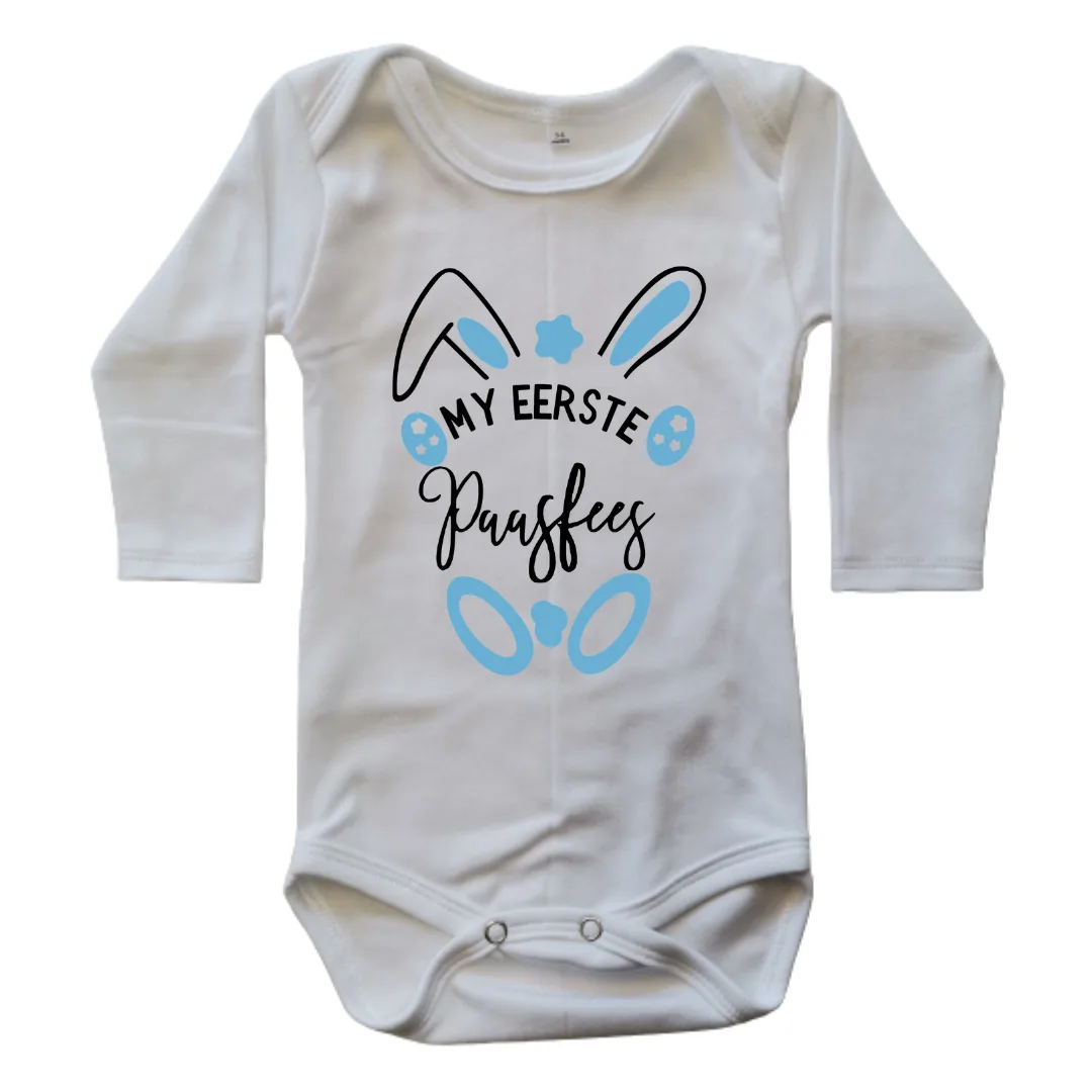 First Easter Bunny Line Art | Custom Printed Baby Onesie