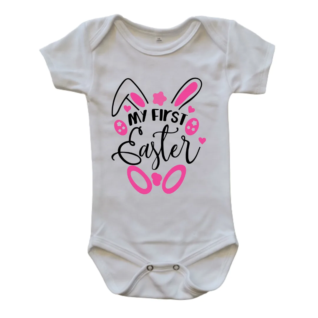First Easter Bunny Line Art | Custom Printed Baby Onesie