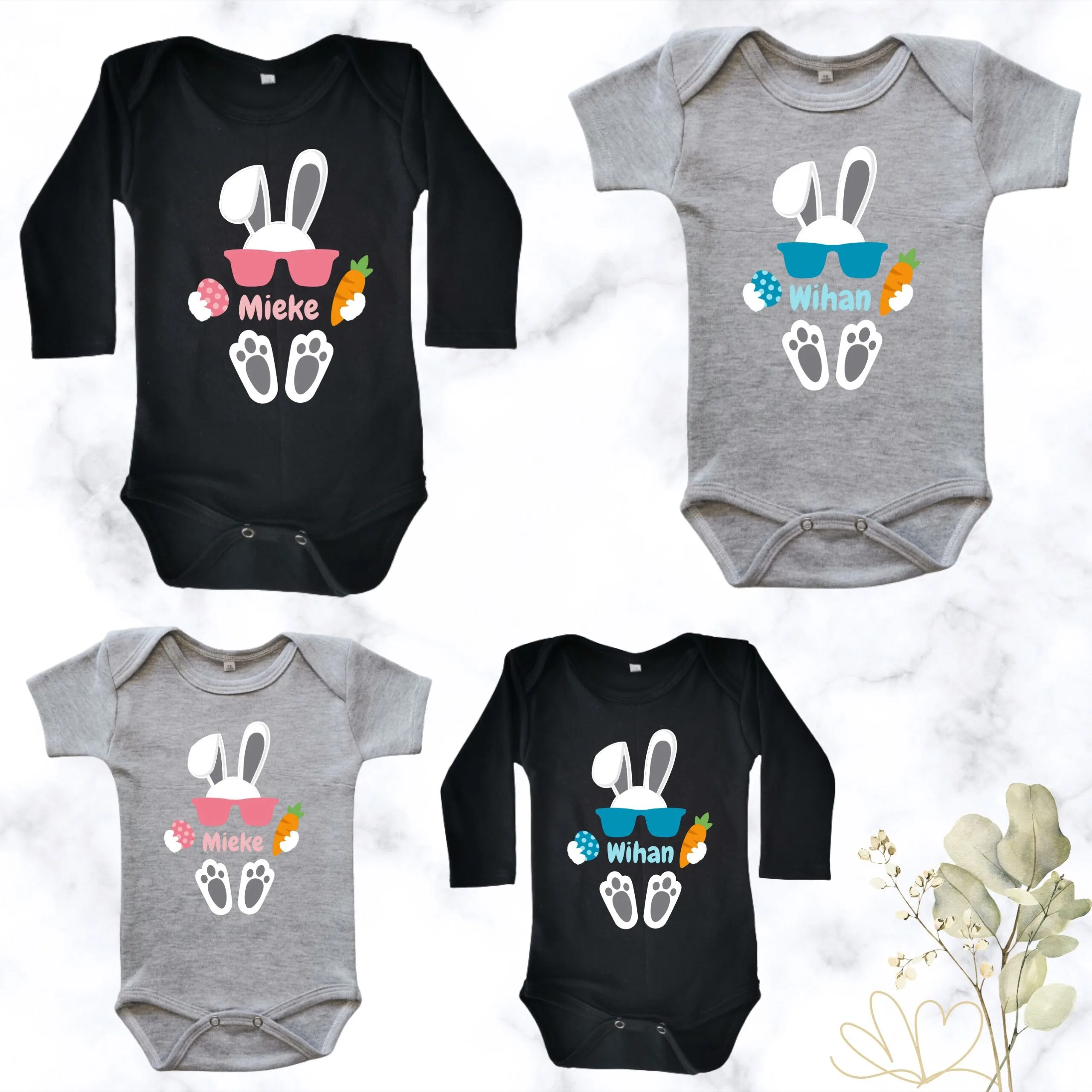 Easter Boss Bunny | Personalised Printed Baby Onesie