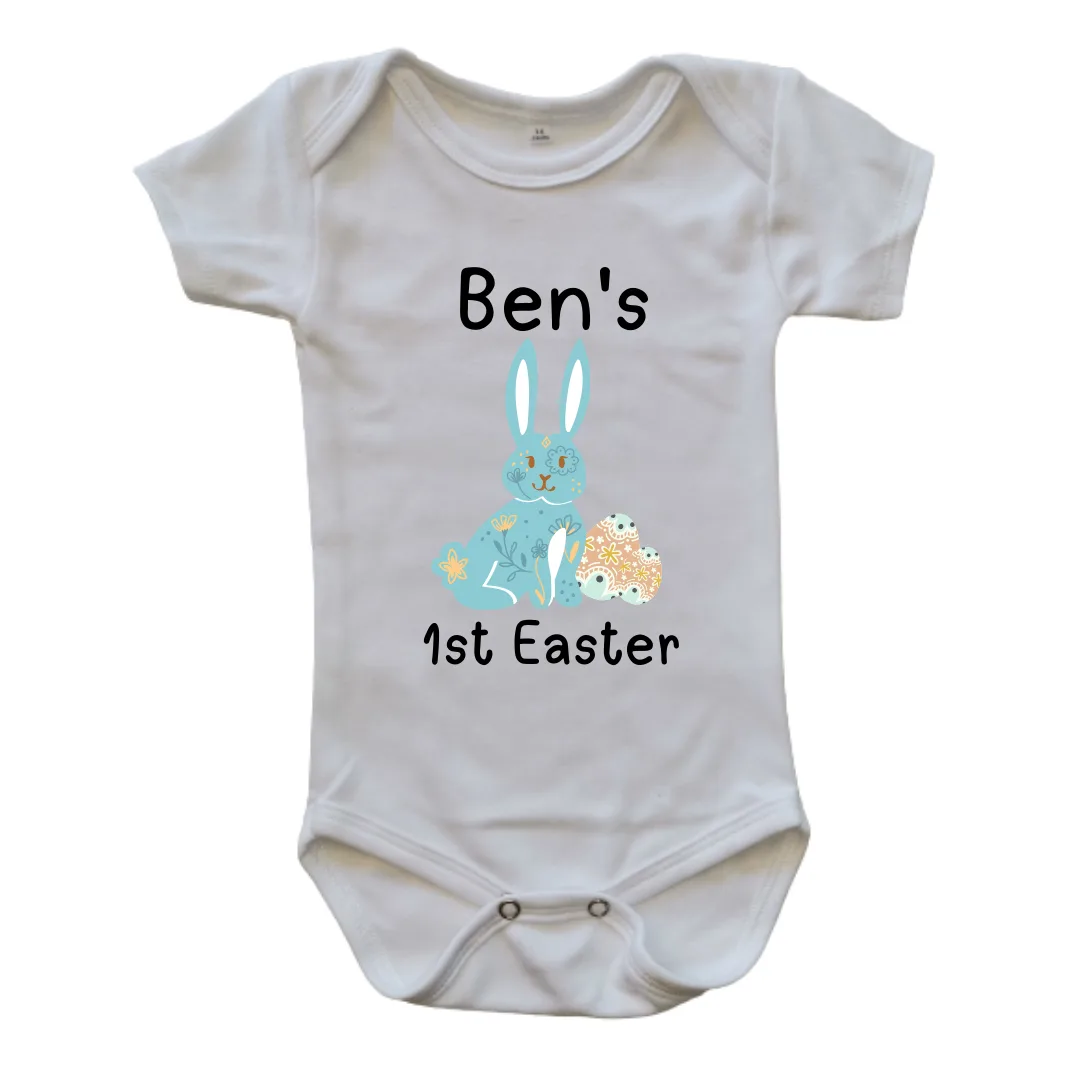 Blue Easter Bunny | Personalised Baby Onesie