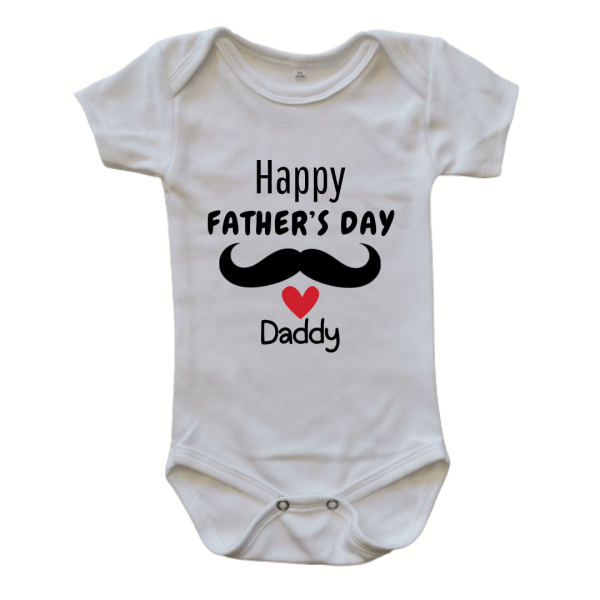 Happy Father's Day Moustache | Custom Printed Onesie