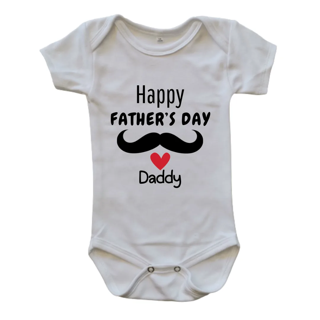Happy Father's Day Moustache | Custom Printed Onesie