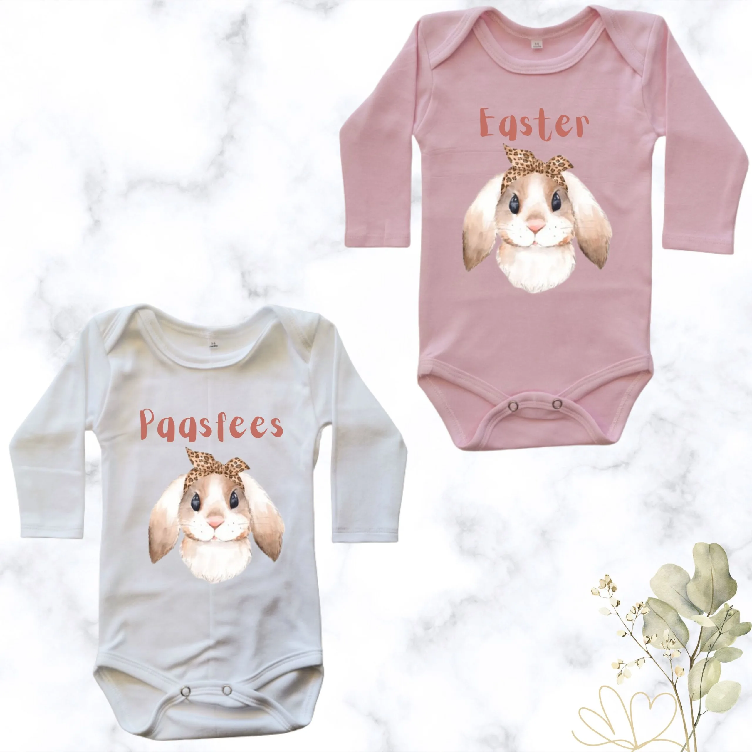 Girly Easter Bunny | Custom Printed Baby Onesie