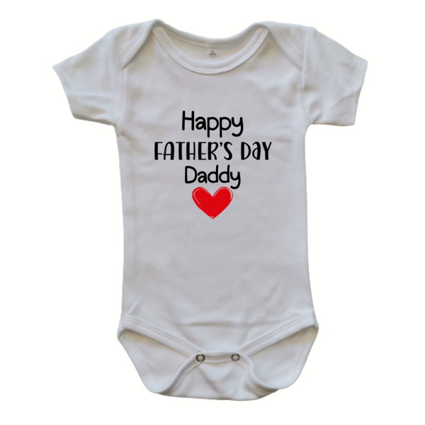 Happy Father's Day Red Heart | Custom Printed Onesie
