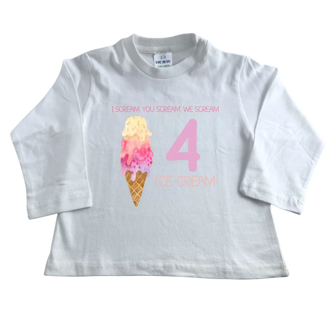 We Scream 4 Ice cream | Custom Printed Kids T-Shirt