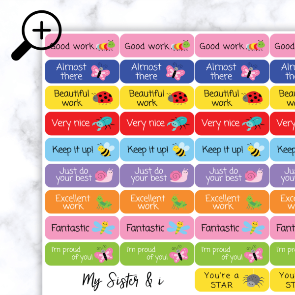 Alternative view of Insects Motivational Stickers