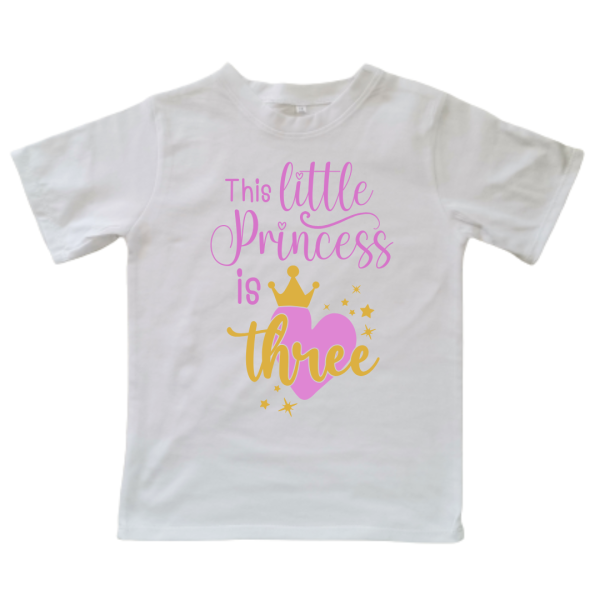 This Little Princess is 3 | Custom Printed Kids T-Shirt
