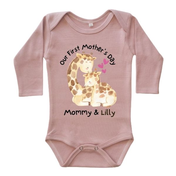 Our First Mother's Day Giraffe | Custom Printed Onesie