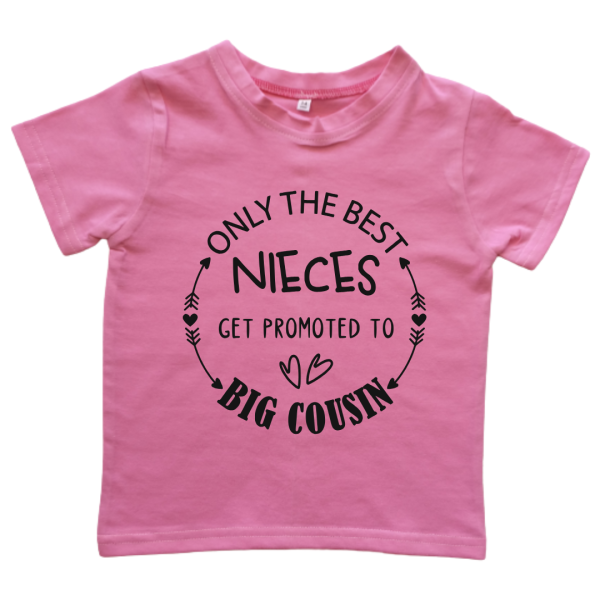 Niece Promoted to Big Cousin | Custom Printed Kids T-shirt