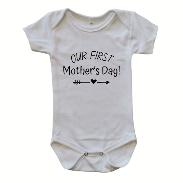 First Mother's Day white short sleeve onesie