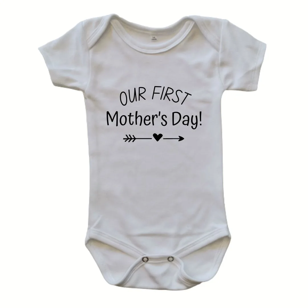 First Mother's Day white short sleeve onesie