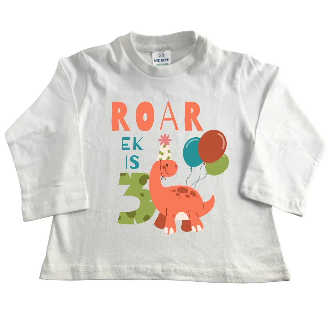Roar I'm 3 | Custom Printed Kids T-Shirt
