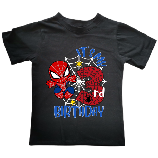 Spiderman 3rd Birthday | Custom Printed Kids T-Shirt