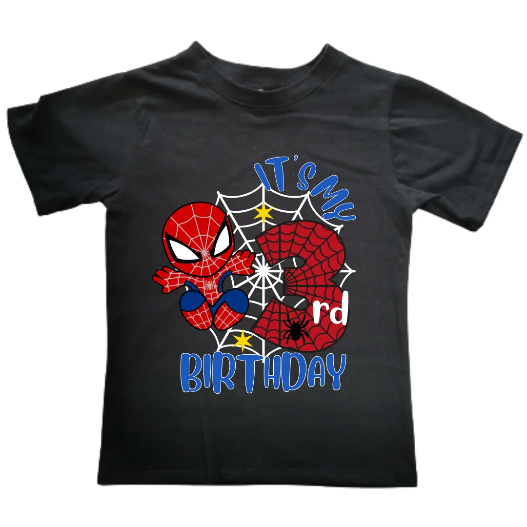 Spiderman 3rd Birthday | Custom Printed Kids T-Shirt