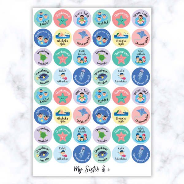 Swimming Stickers isiZulu