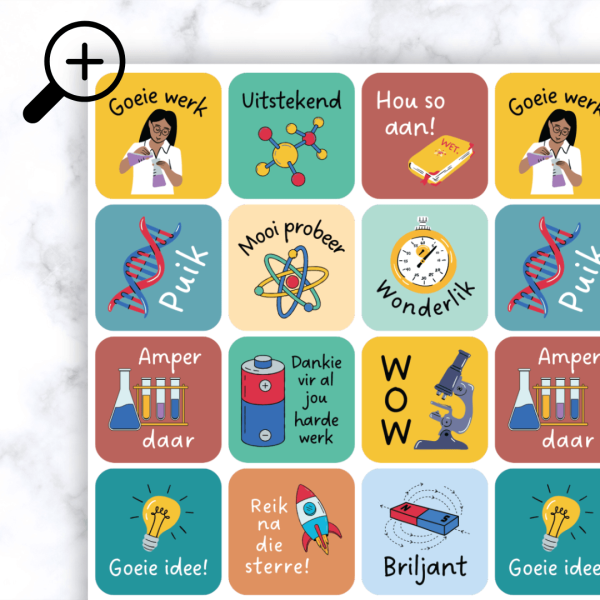 Alternative view of Science Theme 2 Stickers