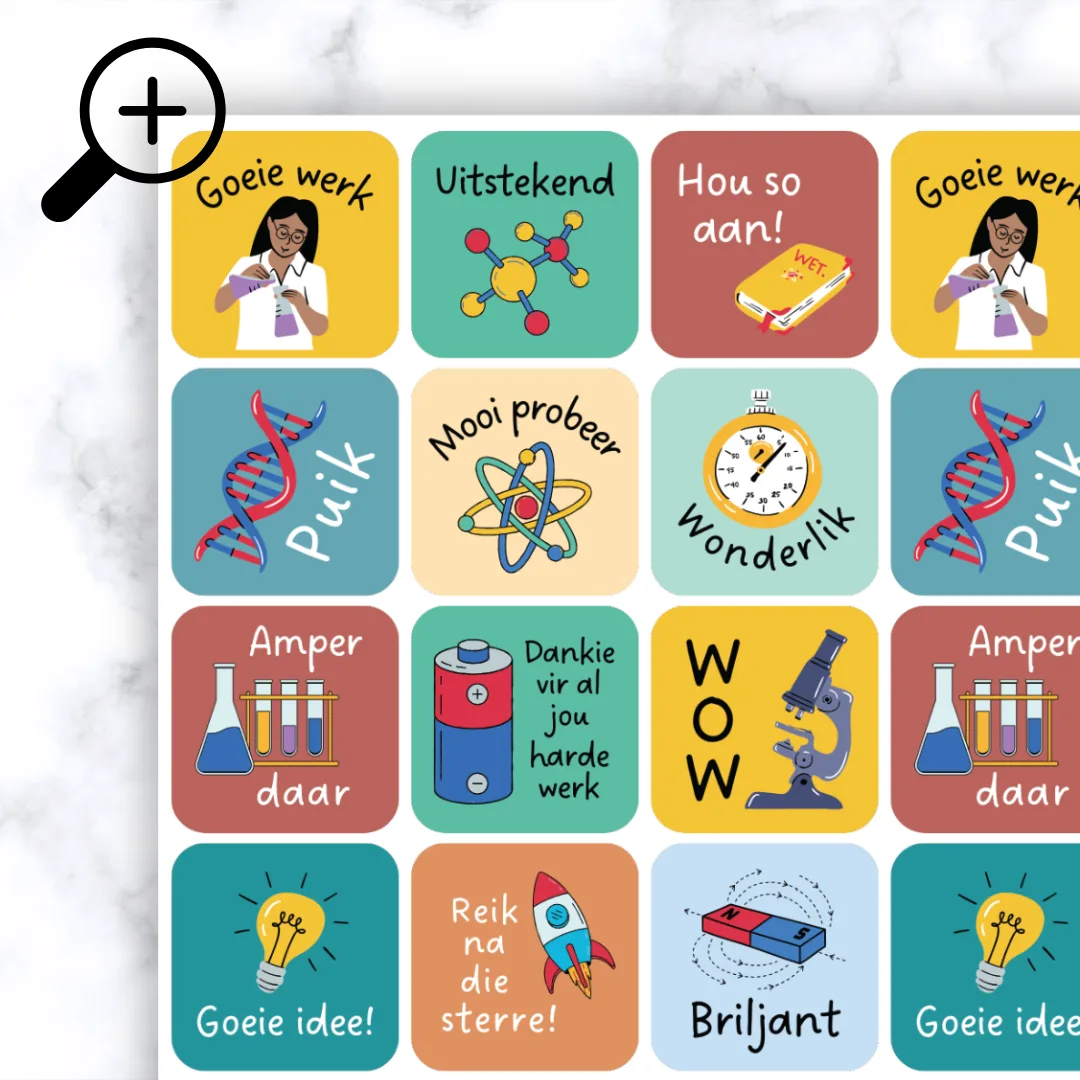 Alternative view of Science Theme 2 Stickers