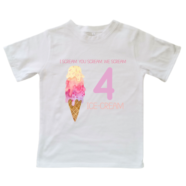 We Scream 4 Ice cream | Custom Printed Kids T-Shirt