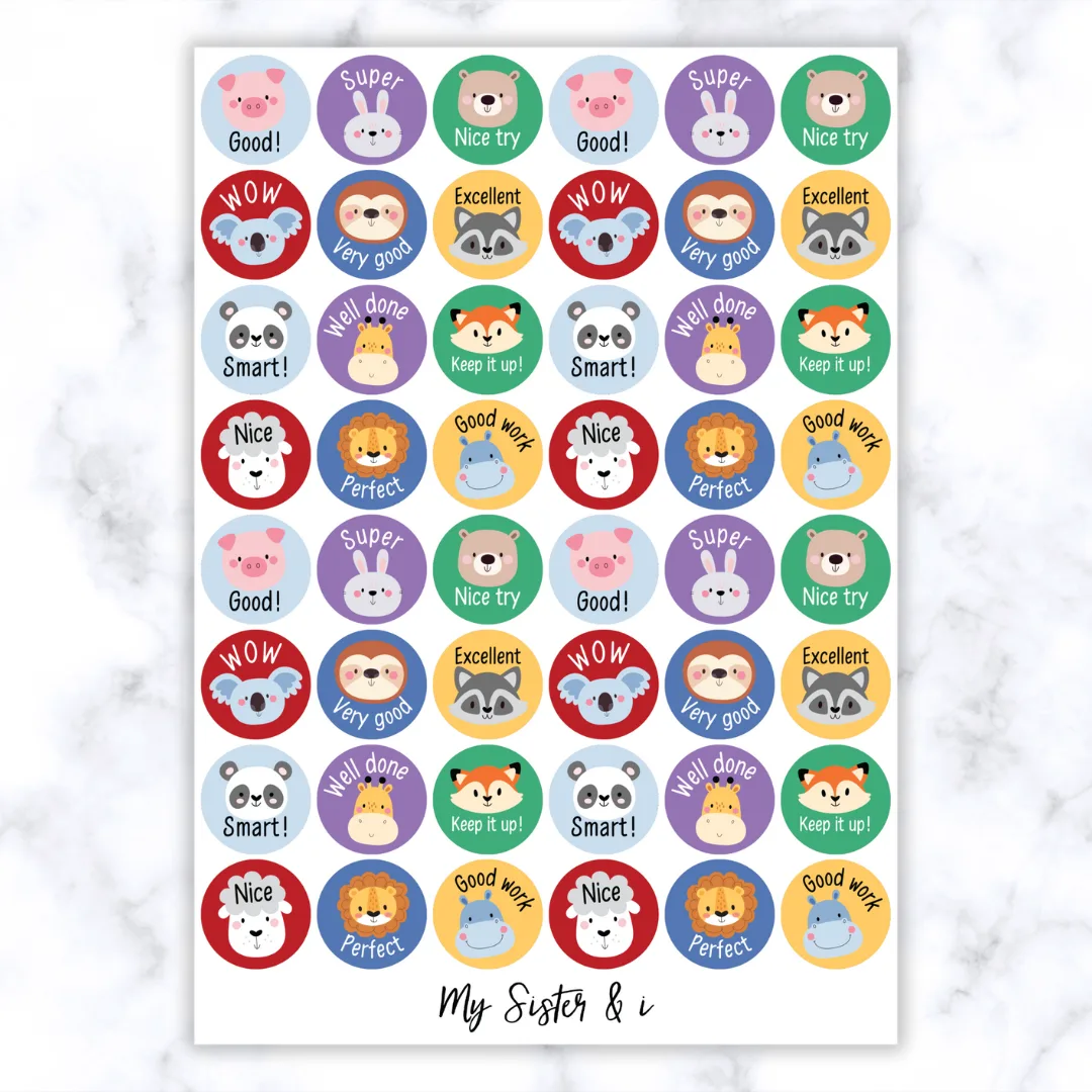 Animal Faces Stickers