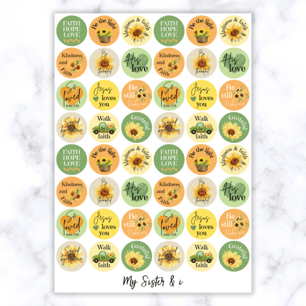 Bible Sunflower Stickers