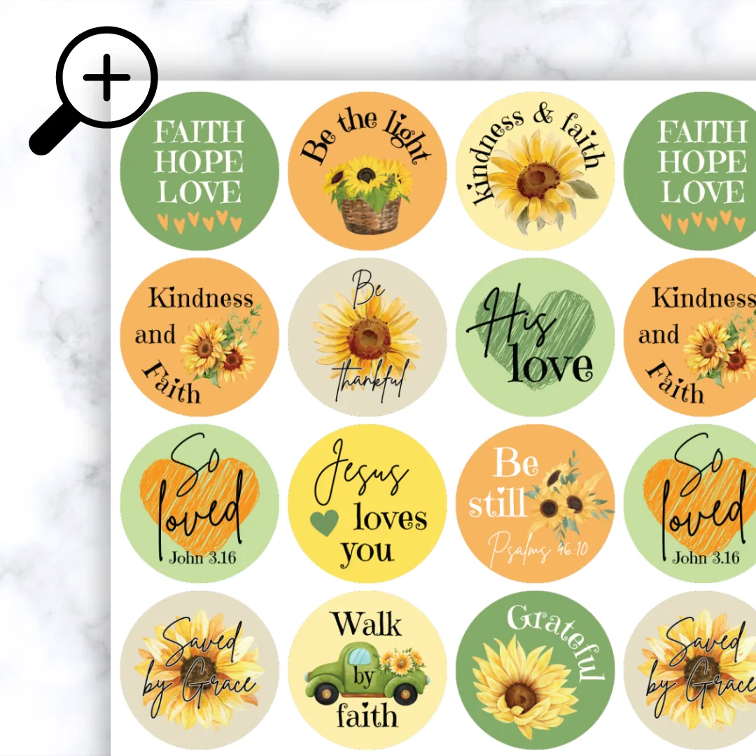 Bible Sunflower Stickers - Image 3