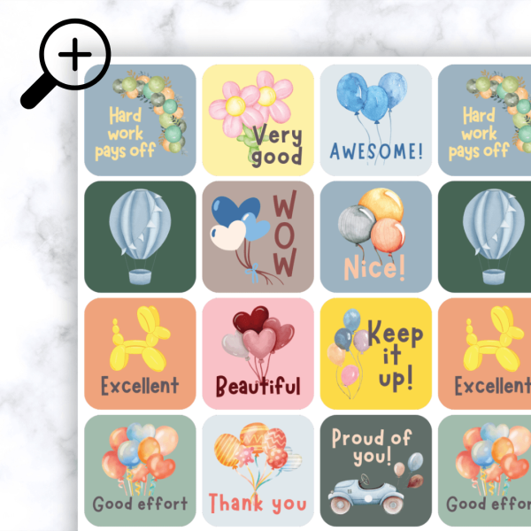 Alternative view of Boho Balloon Stickers