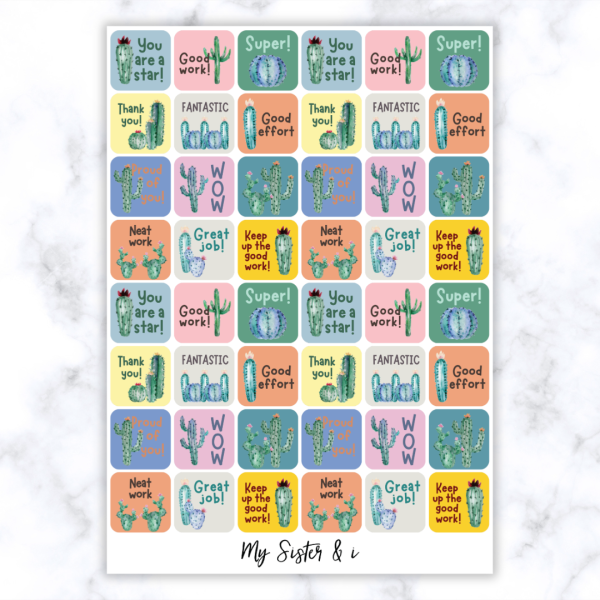 Boho Cactus Stickers